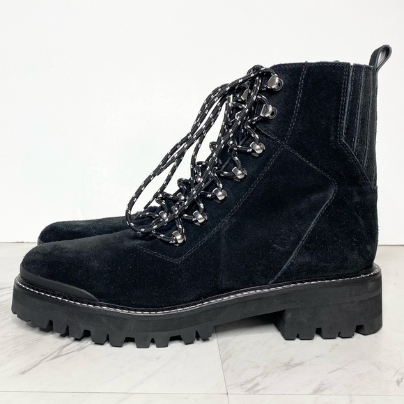 Marc Fisher Izzie Black Suede Lug Sole Boot 9 1/2 M - Picture 1 of 16